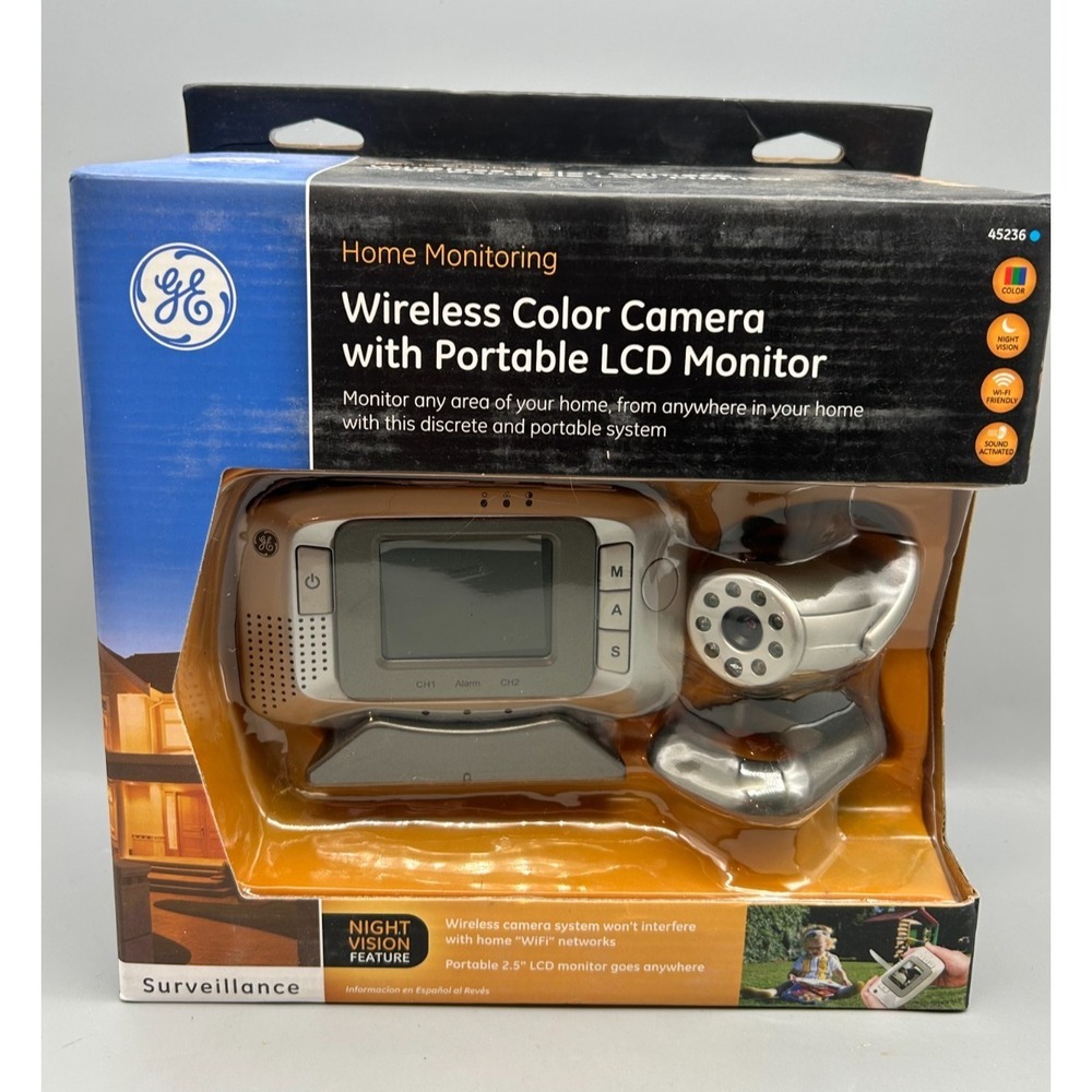 GE Home Monitoring Wireless Color Camera & Monitor 45236